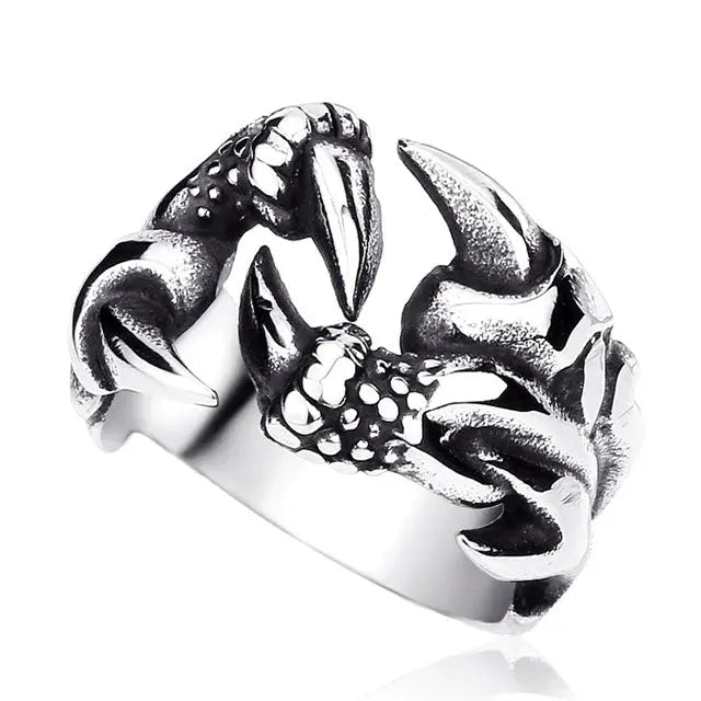 BAGUE GRIFFE DE JORMUNGANDR (ACIER) - Viking Héritage