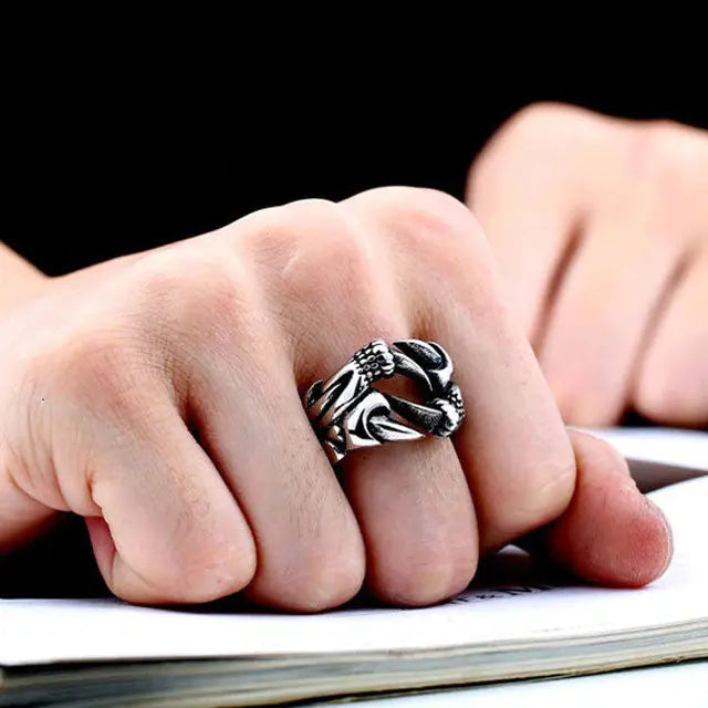 BAGUE GRIFFE DE JORMUNGANDR (ACIER) - Viking Héritage