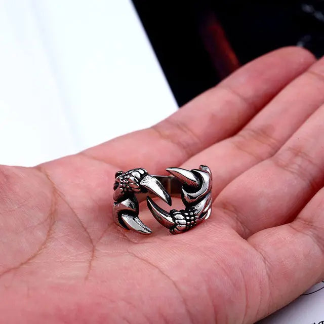 BAGUE GRIFFE DE JORMUNGANDR (ACIER) - Viking Héritage