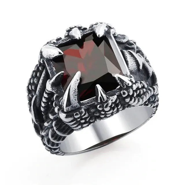 BAGUE GRIFFE DU DRAGON FAFNIR (ACIER) - Viking Héritage