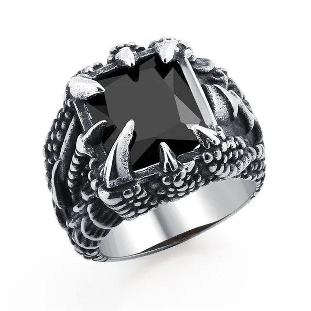 BAGUE GRIFFE DU DRAGON FAFNIR (ACIER) - Viking Héritage