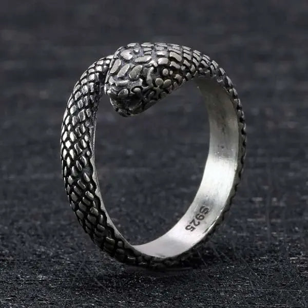 BAGUE JÖRMUNGAND ARGENT STERLING .925 - Viking Héritage