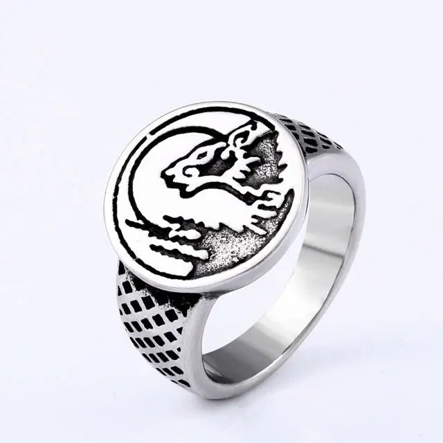 BAGUE LOUP (Acier) - Viking Héritage