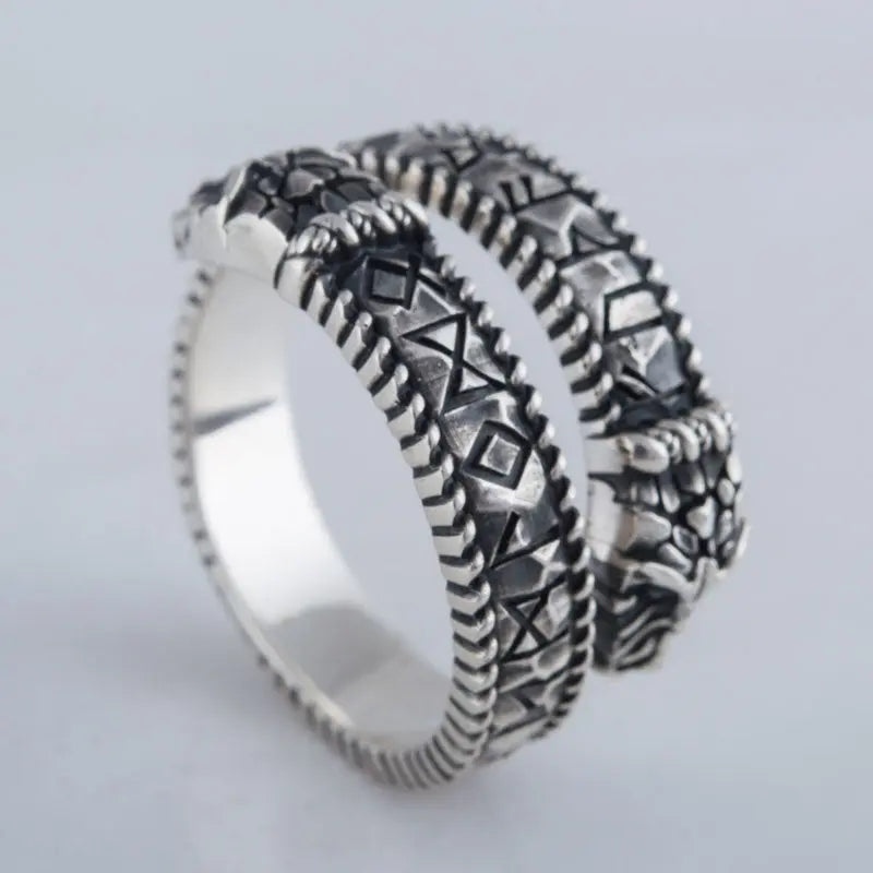 BAGUE SERPENT RAGNAROK (ARGENT) - Viking Héritage