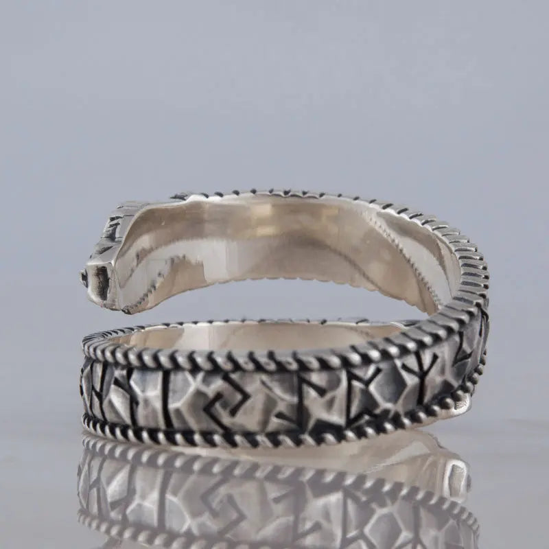 BAGUE SERPENT RAGNAROK (ARGENT) - Viking Héritage