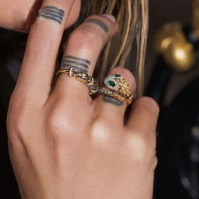 BAGUE SERPENT ZIRCONIUM (ARGENT) - Viking Héritage