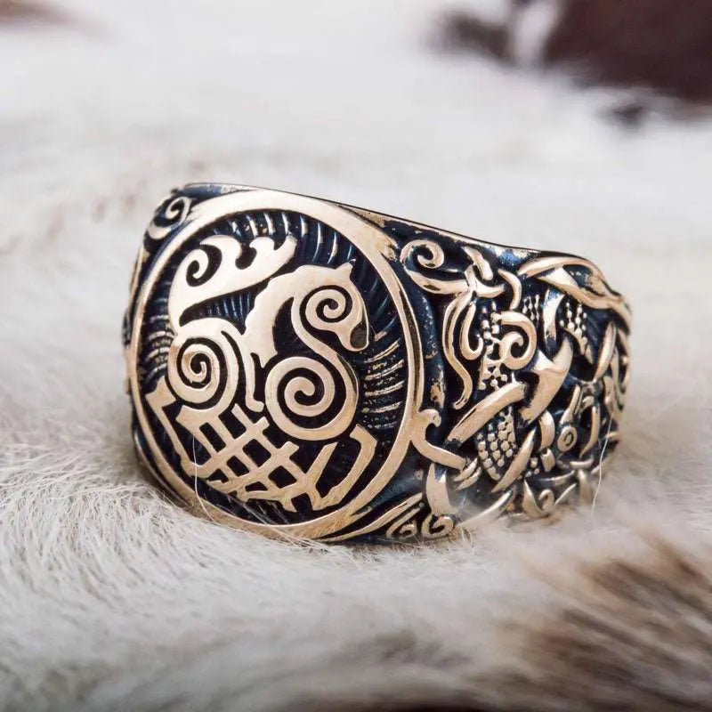 BAGUE SLEIPNIR (BRONZE MASSIF) - Viking Héritage
