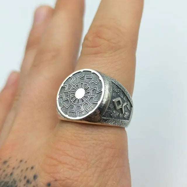 BAGUE SOLEIL NOIR (ARGENT) - Viking Héritage