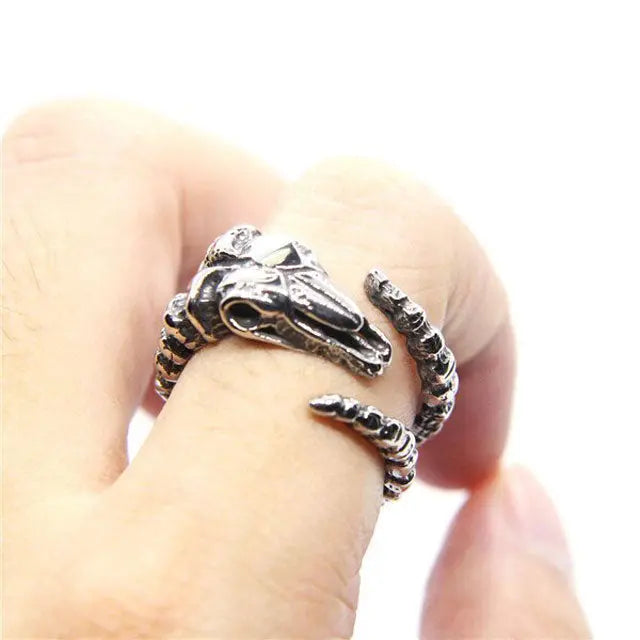 BAGUE SQUELETTE DE DRAGON (ACIER) - Viking Héritage