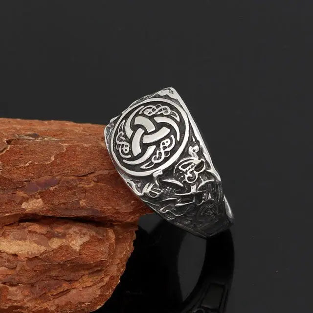 BAGUE TRIPLE CORNE D'ODIN - Viking Héritage