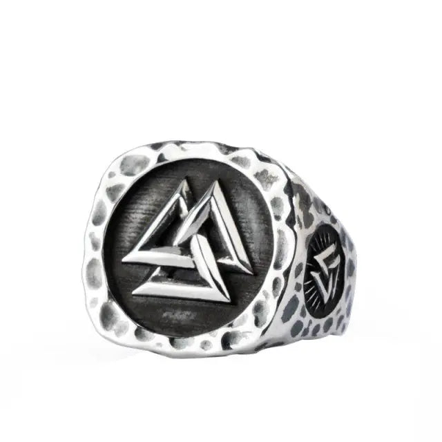 BAGUE VALKNUT ARGENT STERLING .925 - Viking Héritage
