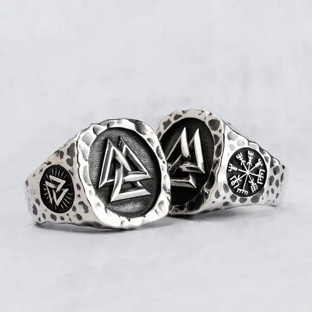 BAGUE VALKNUT ARGENT STERLING .925 - Viking Héritage