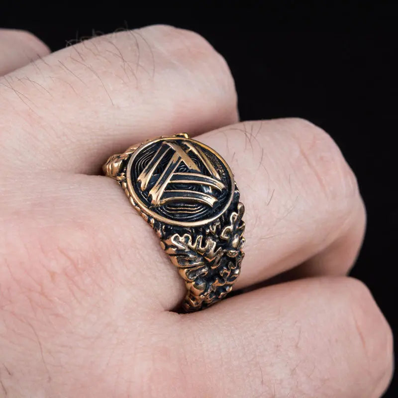 BAGUE VALKNUT (BRONZE MASSIF) - Viking Héritage