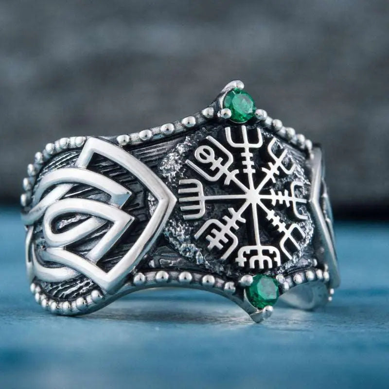 BAGUE VEGVISIR (ARGENT) - Viking Héritage