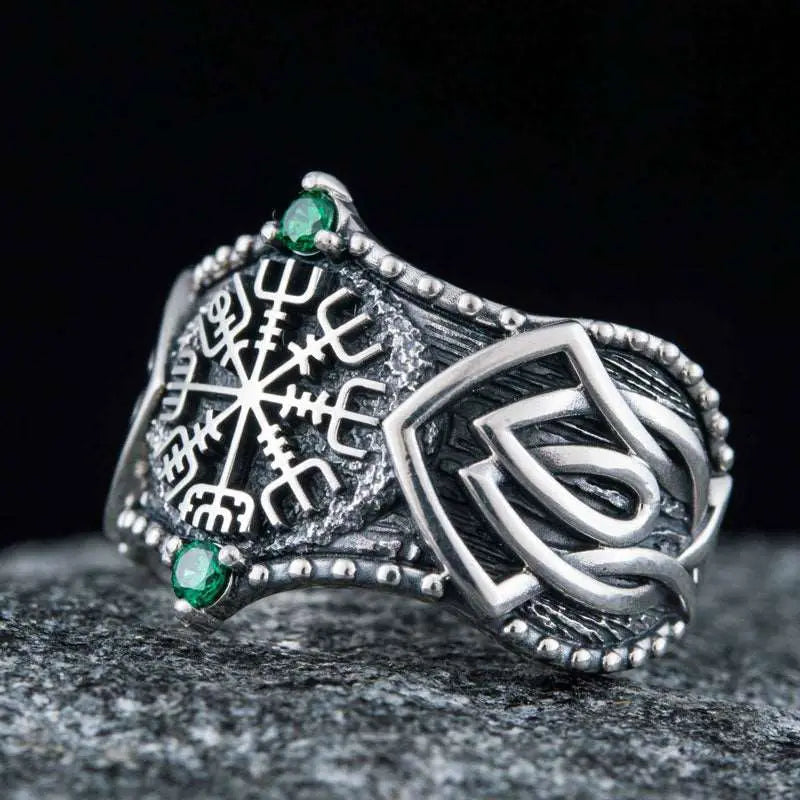 BAGUE VEGVISIR (ARGENT) - Viking Héritage