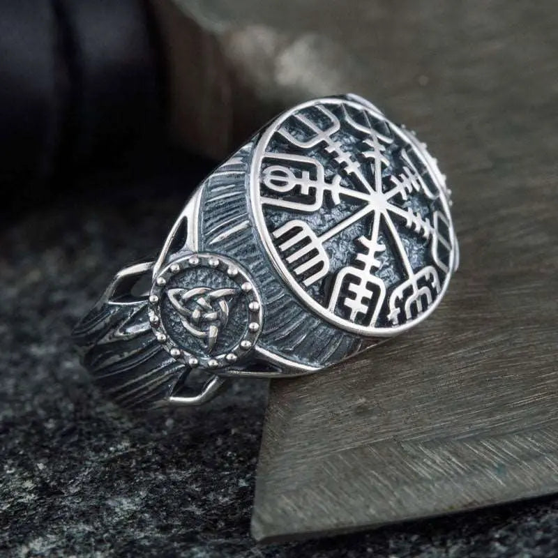 BAGUE VEGVISIR (ARGENT) - Viking Héritage