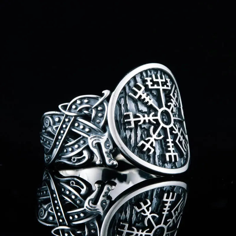 BAGUE VEGVISIR (ARGENT) - Viking Héritage