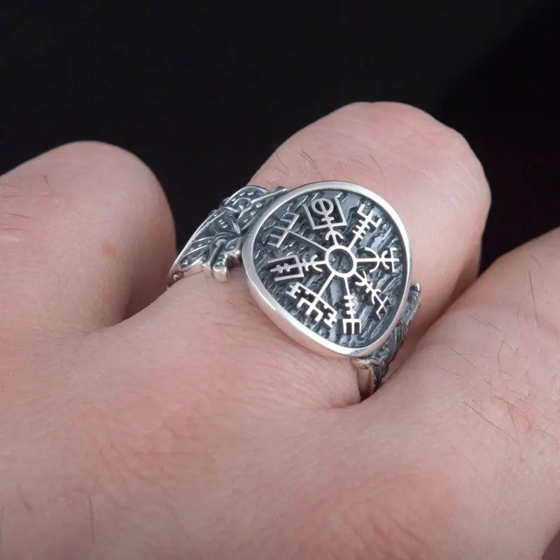 BAGUE VEGVISIR (ARGENT) - Viking Héritage