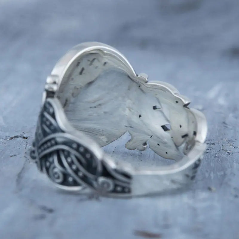 BAGUE VEGVISIR (ARGENT) - Viking Héritage