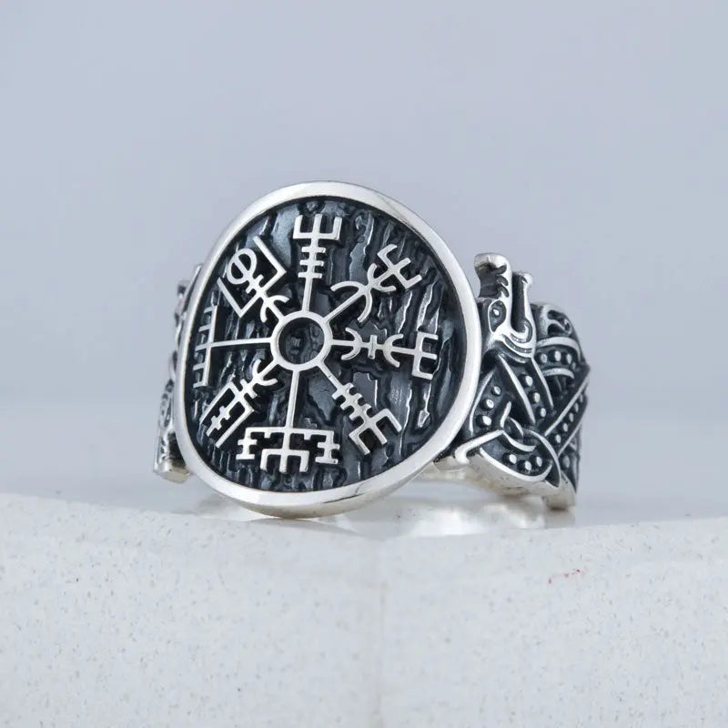 BAGUE VEGVISIR (ARGENT) - Viking Héritage