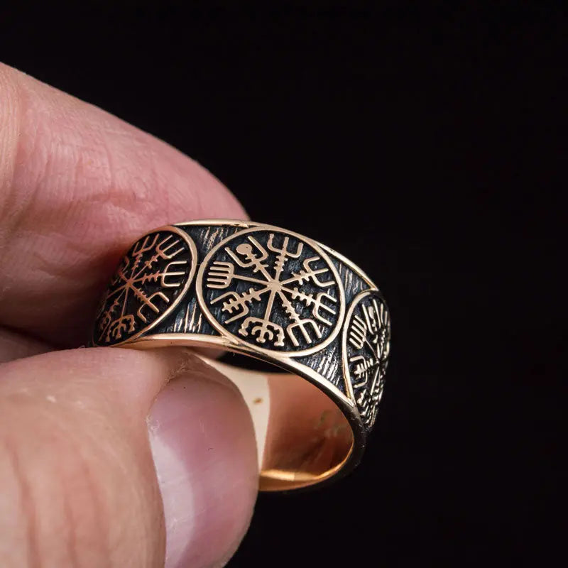 BAGUE VEGVISIR (BRONZE MASSIF) - Viking Héritage