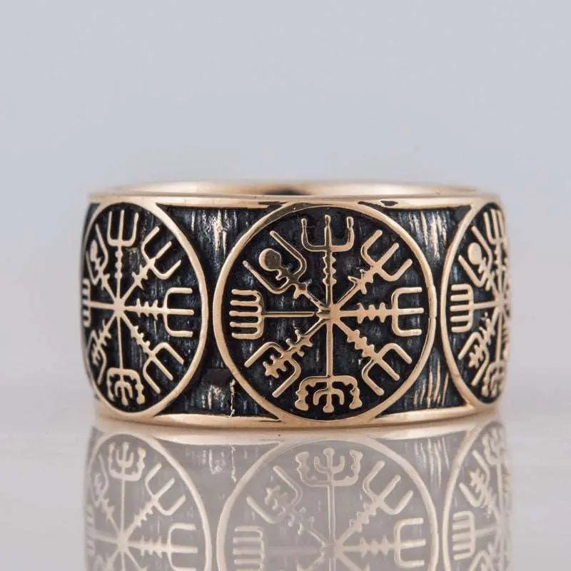 BAGUE VEGVISIR (BRONZE MASSIF) - Viking Héritage