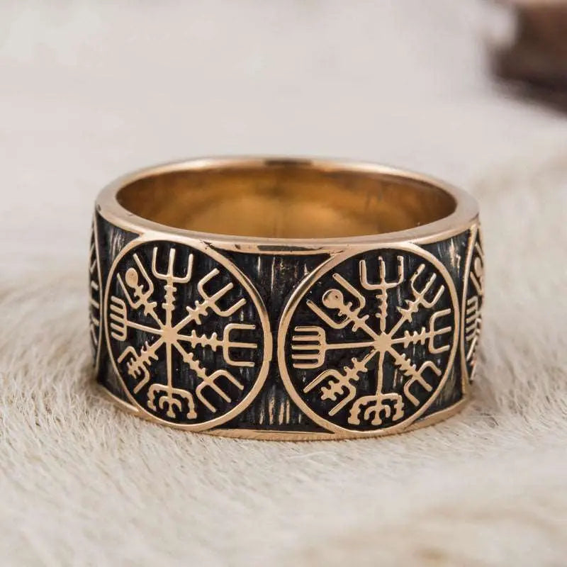 BAGUE VEGVISIR (BRONZE MASSIF) - Viking Héritage
