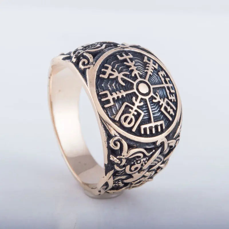 BAGUE VEGVISIR (BRONZE MASSIF) - Viking Héritage