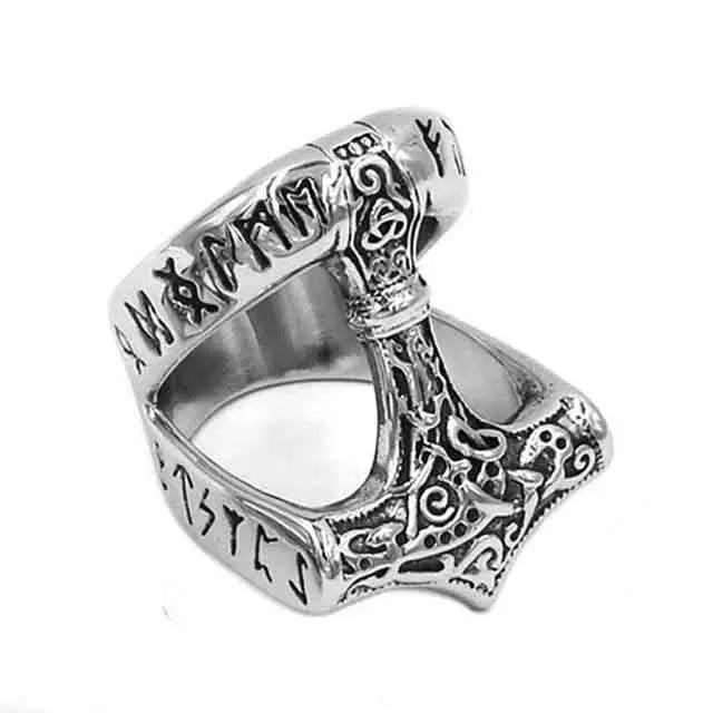 BAGUE VIKING RUNIQUE MARTEAU DE THOR - Viking Héritage