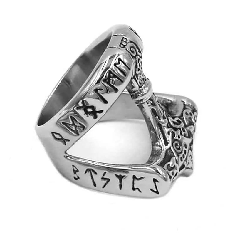 BAGUE VIKING RUNIQUE MARTEAU DE THOR - Viking Héritage