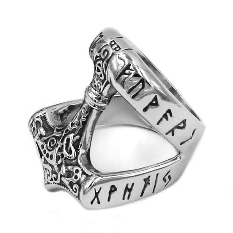 BAGUE VIKING RUNIQUE MARTEAU DE THOR - Viking Héritage