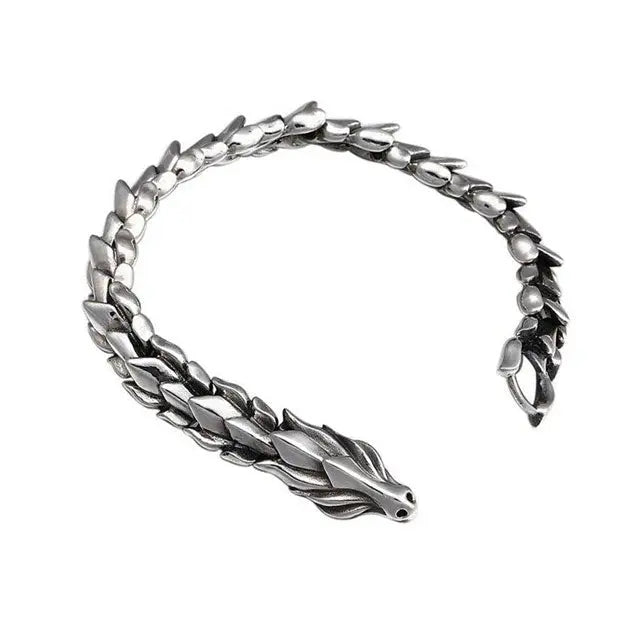 BRACELET DRAGON JORMUNGANDR EN ARGENT - Viking Héritage