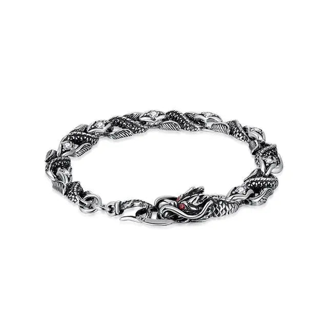 BRACELET DRAGON LÉGENDAIRE (ARGENT) - Viking Héritage