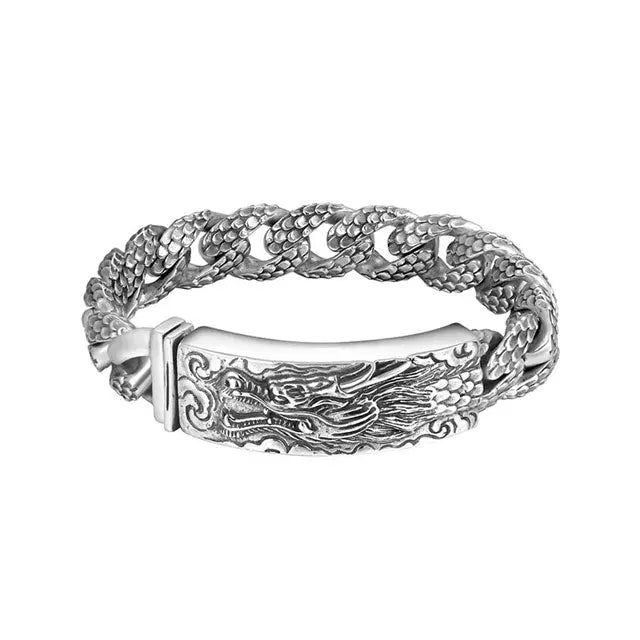 BRACELET DRAGON MYTHIQUE (ARGENT) - Viking Héritage