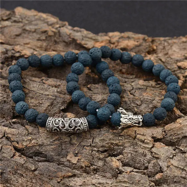 BRACELET DRAGON SCANDINAVE (PERLES) - Viking Héritage