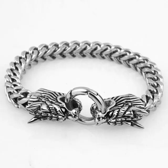 BRACELET DRAGON SIMPLE (ACIER) - Viking Héritage