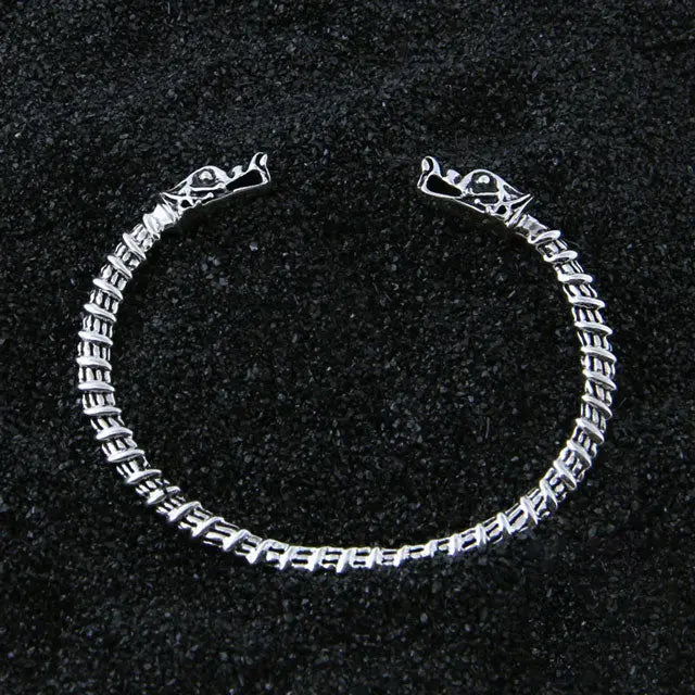 BRACELET DRAGON TORQUE (ARGENT) - Viking Héritage