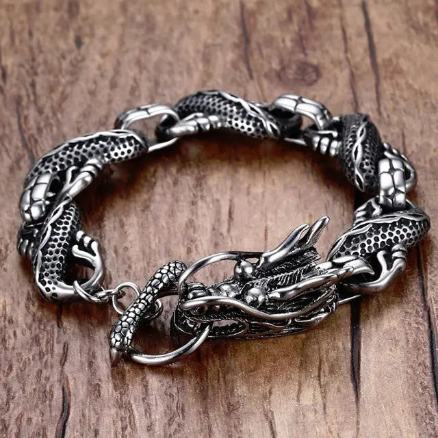 BRACELET DRAGON UNIQUE (ACIER) - Viking Héritage