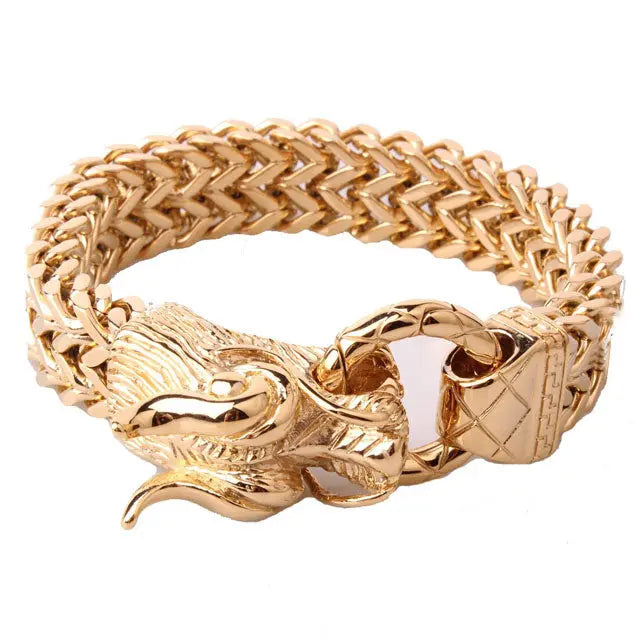 BRACELET TÊTE DE DRAGON (OR) - Viking Héritage