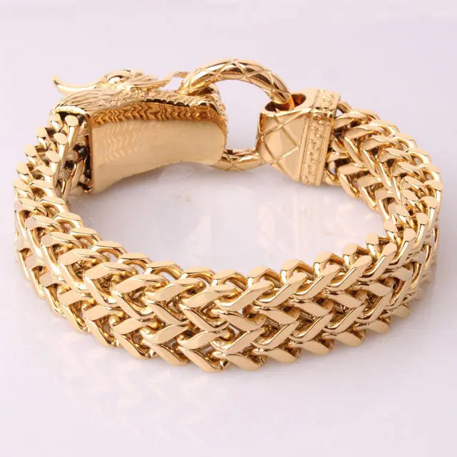 BRACELET TÊTE DE DRAGON (OR) - Viking Héritage