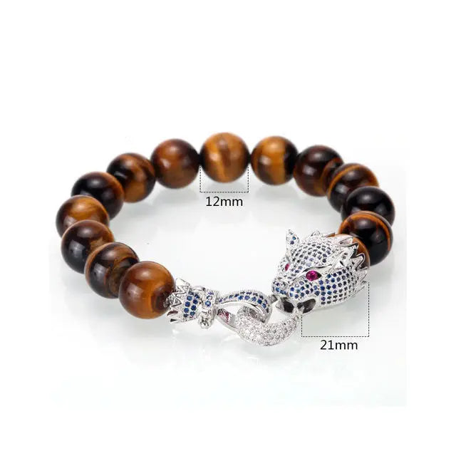 BRACELET TÊTE DE LOUP (PERLE) - Viking Héritage