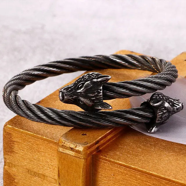 BRACELET TORSADÉ HATI ET SKOLL - Viking Héritage