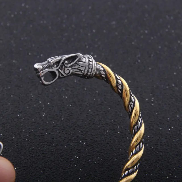 BRACELET TORSADÉ LOUP GERI ET FREKI - Viking Héritage