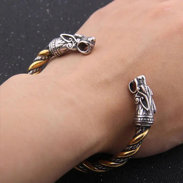 BRACELET TORSADÉ LOUP GERI ET FREKI - Viking Héritage
