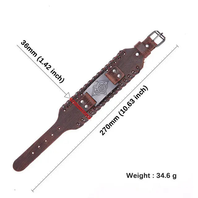 BRACELET TRADITIONNEL VIKING EN CUIR - Viking Héritage