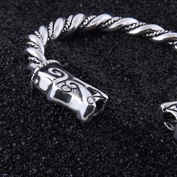 BRACELET VIKING JORMUNGANDR ARGENT STERLING .925 - Viking Héritage