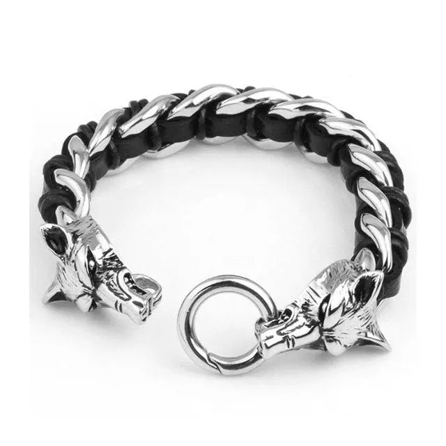 BRACELET VIKING LOUP HATI ET SKOLL - Viking Héritage