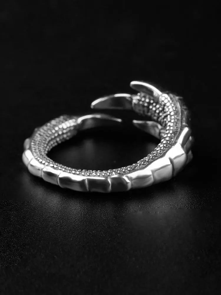 Bague Fáfnir Griffes de Dragon (Argent) - Viking Héritage