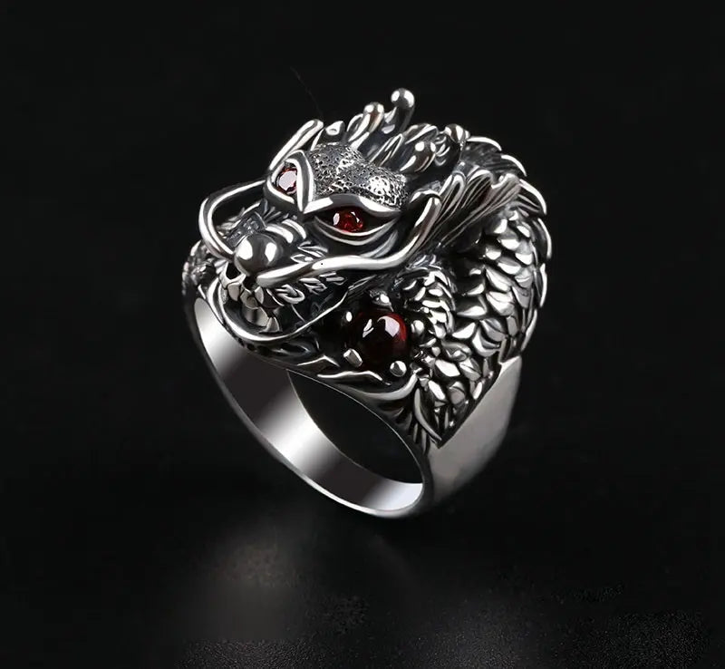 Bague Tête de Dragon (ARGENT) - Viking Héritage