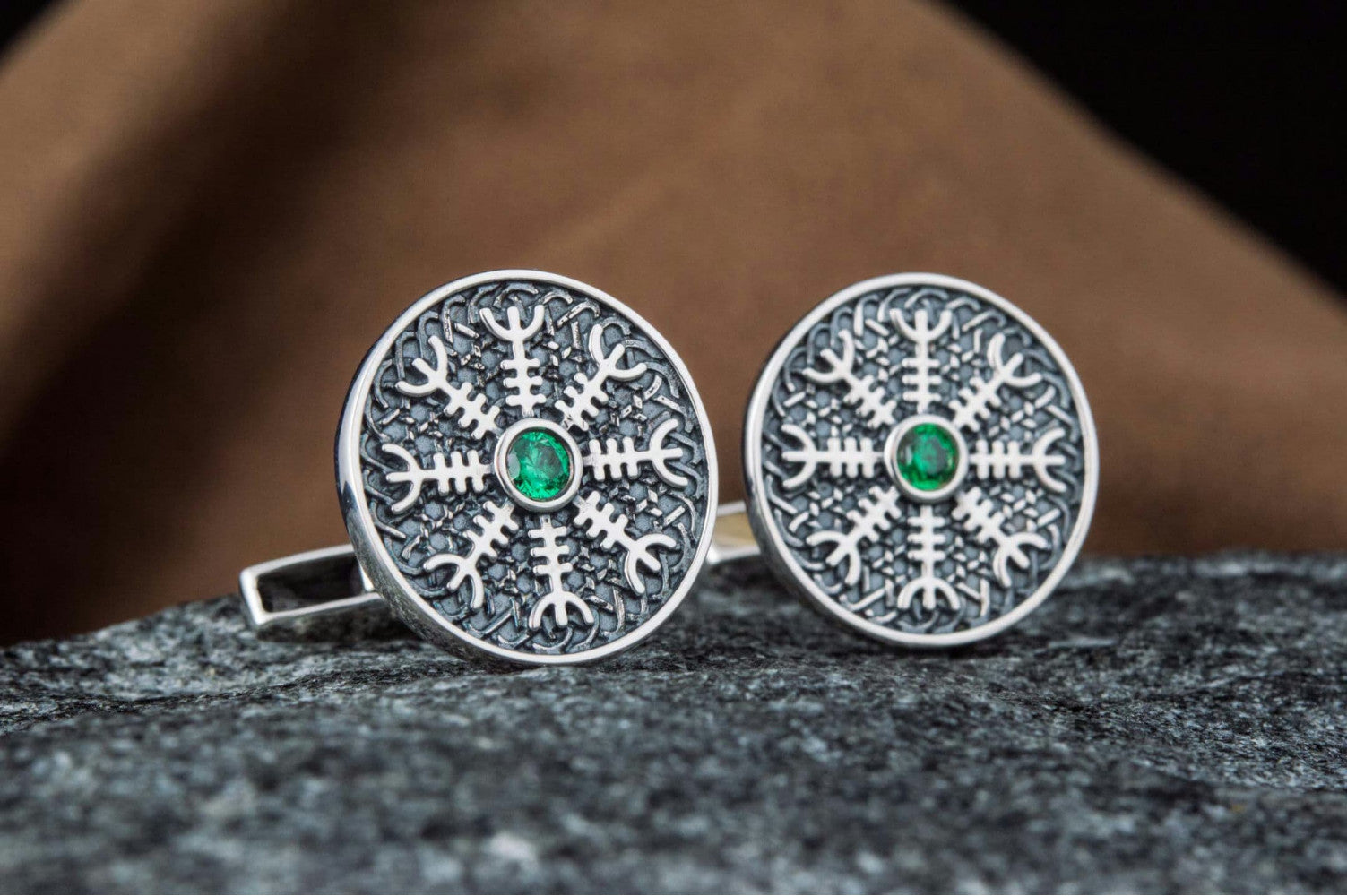 Boutons de manchette Aegishjalmur — Argent 925